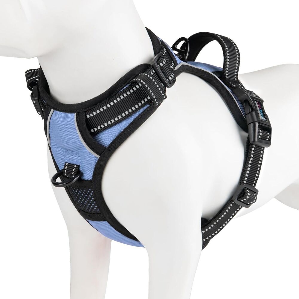 Phoepet No Pull Dog Harness Medium Reflective Vest Front Clip Handle Baby Blue M
